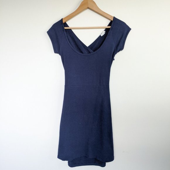 Garage Open Back Navy Skater Dress - Picture 7 of 7